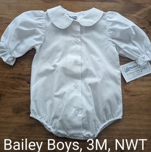 Bailey Boys Girls Ruffle Arm Bodysuit 3M, NWT